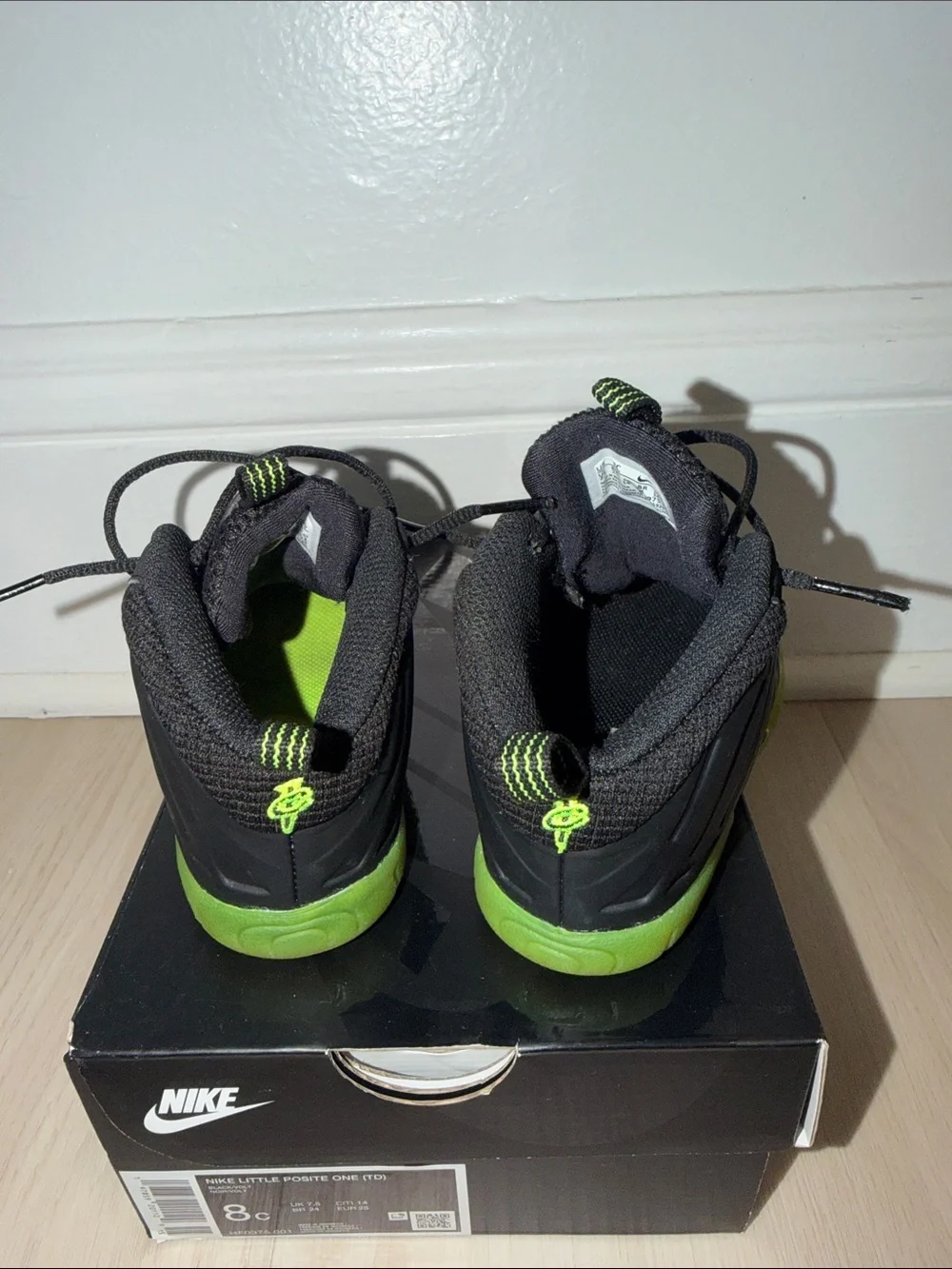 Nike Little Posite One Black/Volt (Black & Neon Green)